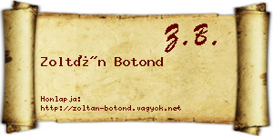 Zoltán Botond névjegykártya